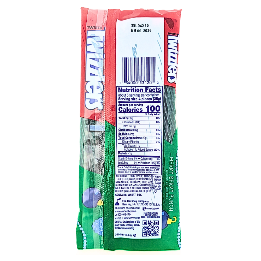 Twizzlers Merry Berry Punch King Size 5oz - 15 Pack