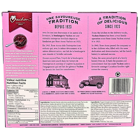 Vachon Lady Fingers Fruity Filling 8 Cakes 300g - 1 Pack