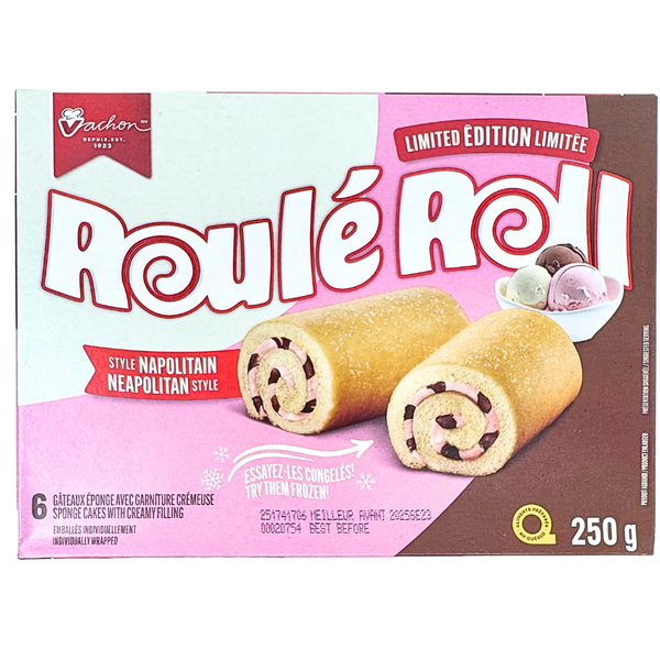 Vachon Roll Neopolitan Shortcake 6 Pack 250g - 1 Box