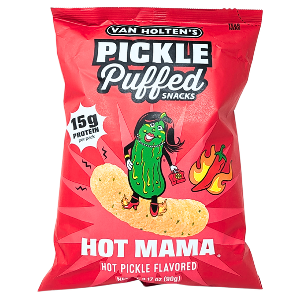 Van Holten's Pickle Puffed Hot Mama 90g - 10 Pack