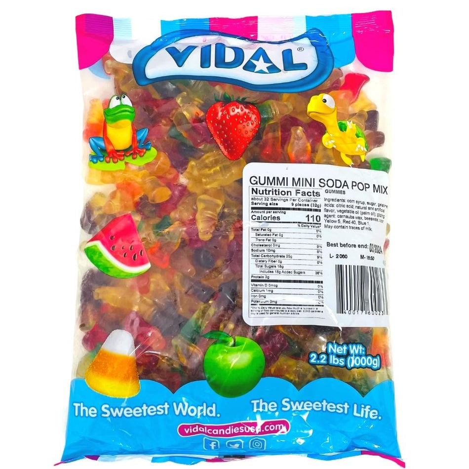 Vidal Mini Soda Pop Mix 2.2lbs - 1 Bag  Nutrition Facts Ingredients