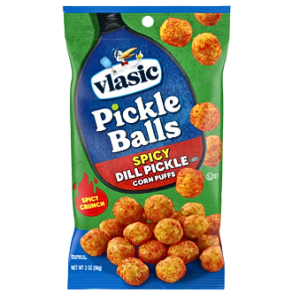 Vlasic Spicy Dill Pickle Balls Corn Puffs 2oz - 12 Pack