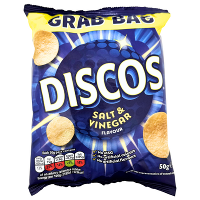 Walkers Discos Salt & Vinegar Chips 50g (UK) - 28 Pack