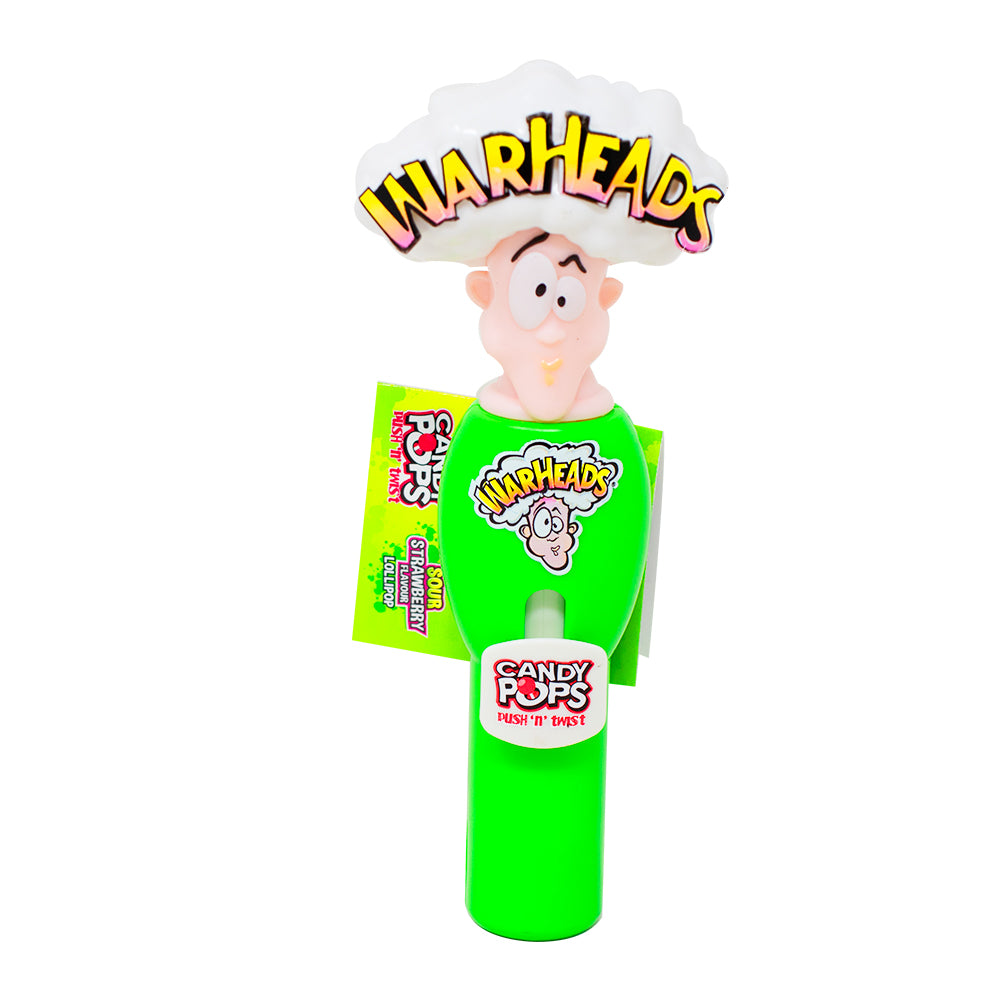 Warheads Pop Push N Twist Lollipop (UK) 8g - 12 Pack