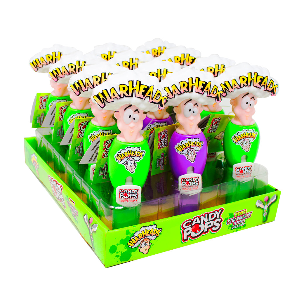 Warheads Pop Push N Twist Lollipop (UK) 8g - 12 Pack