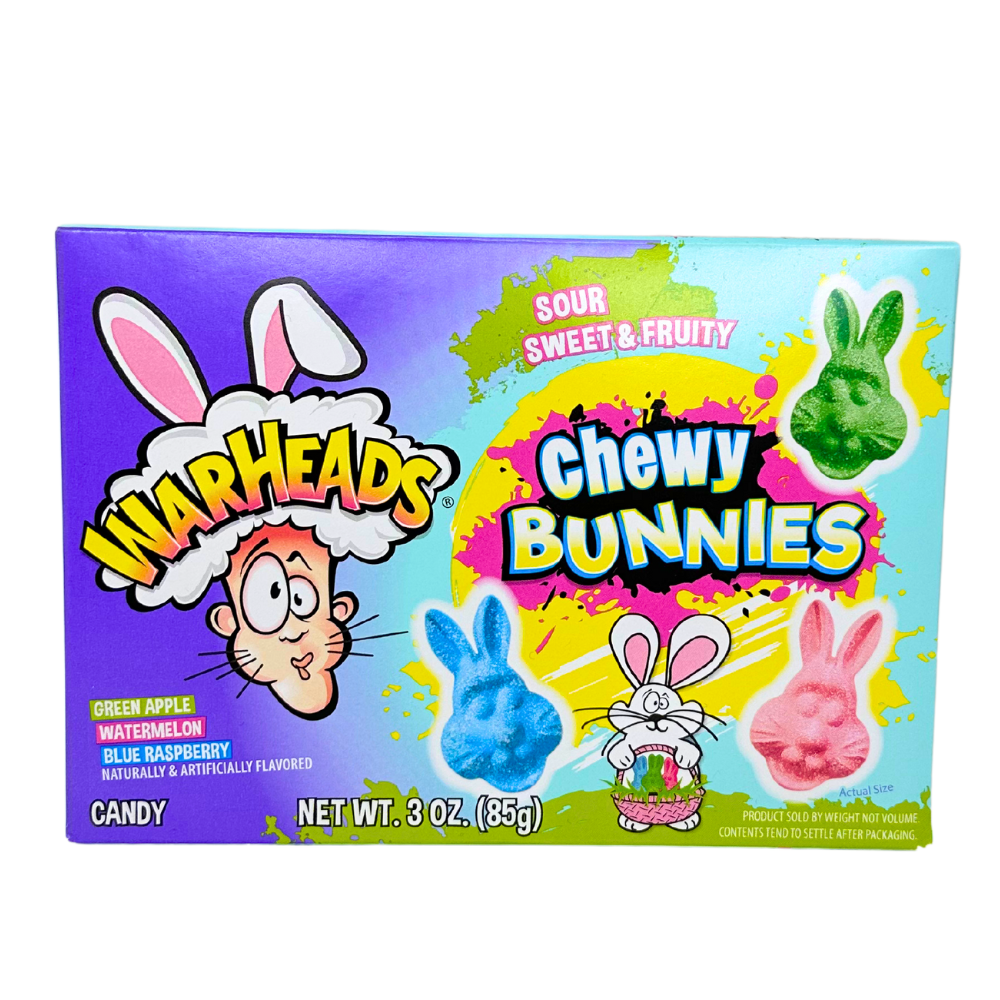 Warheads Easter Chewy Bunnies Theatre Box 3oz - 12 Pack