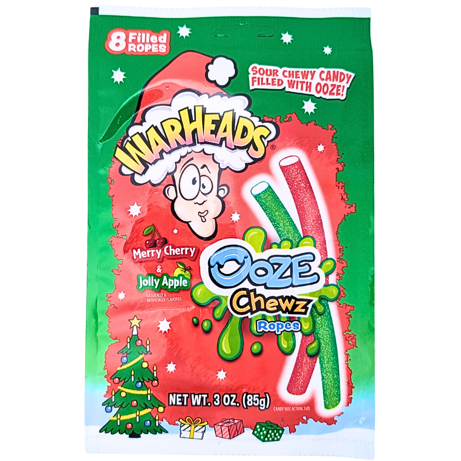 Warheads Christmas Ooze Chewz Ropes 85g - 12 Pack