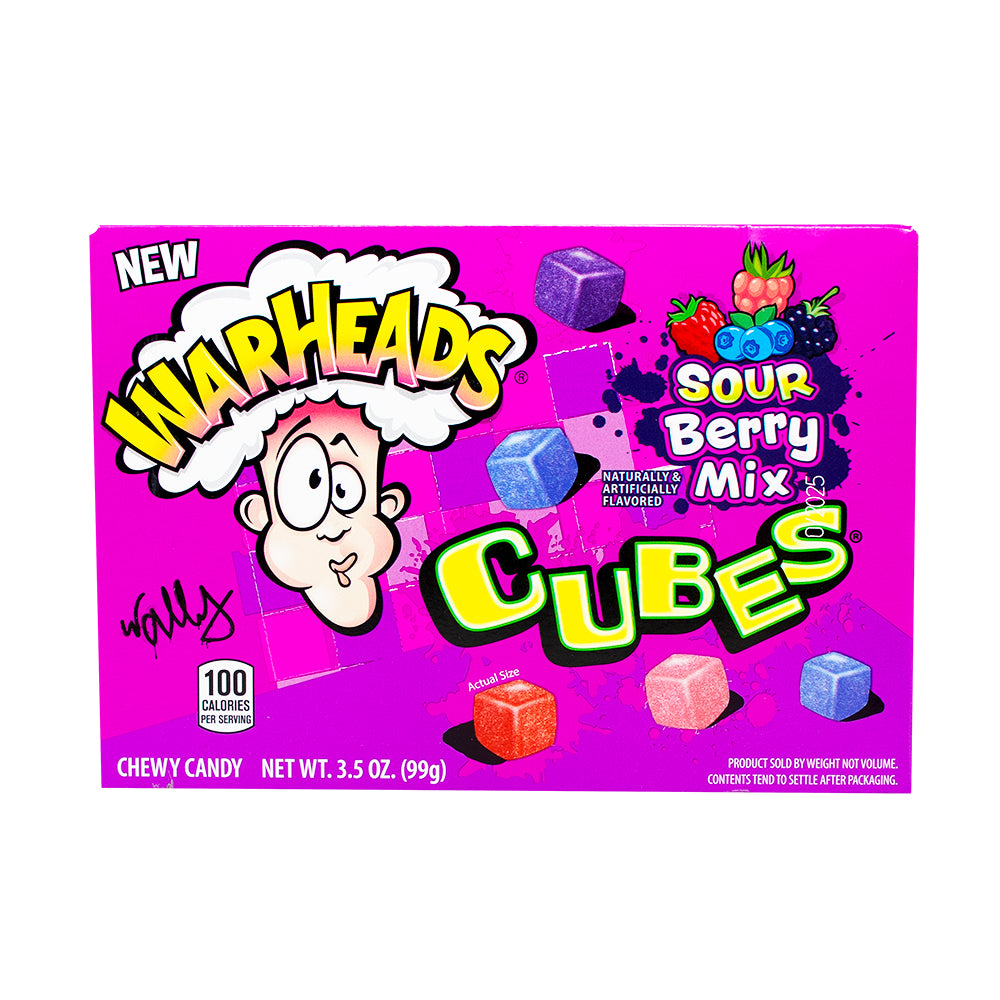  Warheads Sour Berry Mix Cubes 99g - 12 Pack