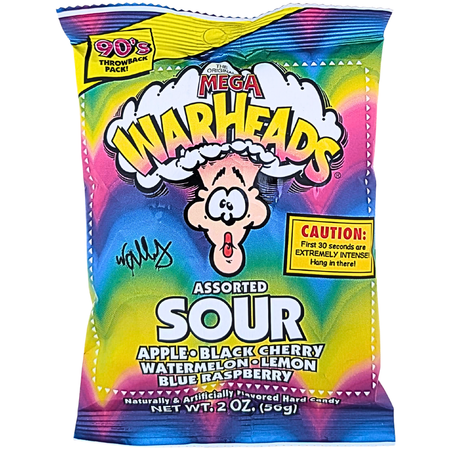 Warheads Extreme Sour Hard Candy Assorted 2oz - 12 Pack