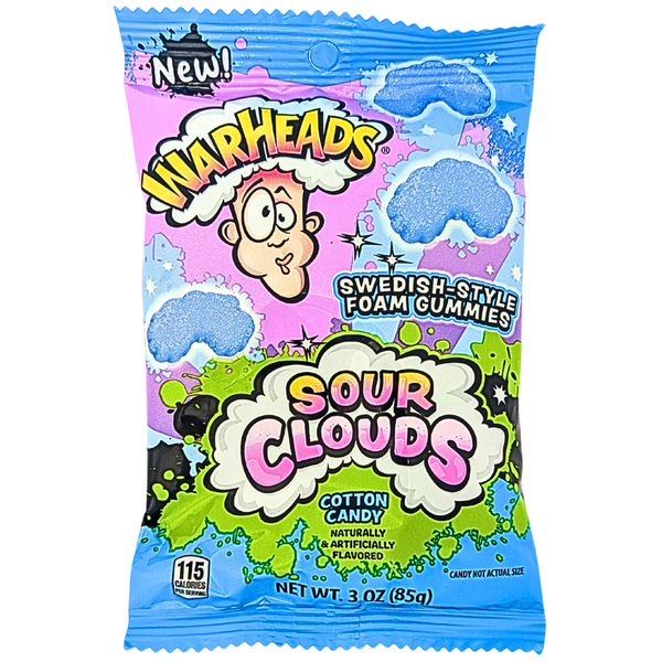 Warheads Sour Clouds Cotton Candy 3oz - 12 Pack