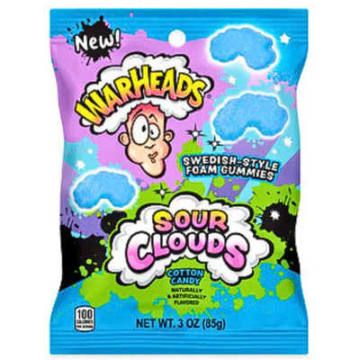 Warheads Sour Clouds Cotton Candy 3oz - 12 Pack