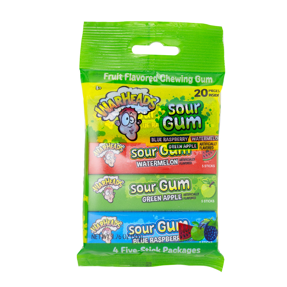 Warheads Sour Gum 4 Sticks 50g - 10 Pack