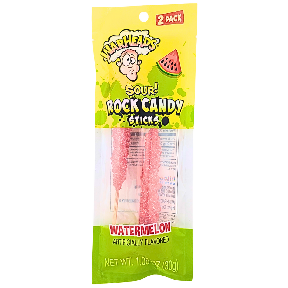 Warheads Sour Rock Candy Sticks 30g - 12 Pack