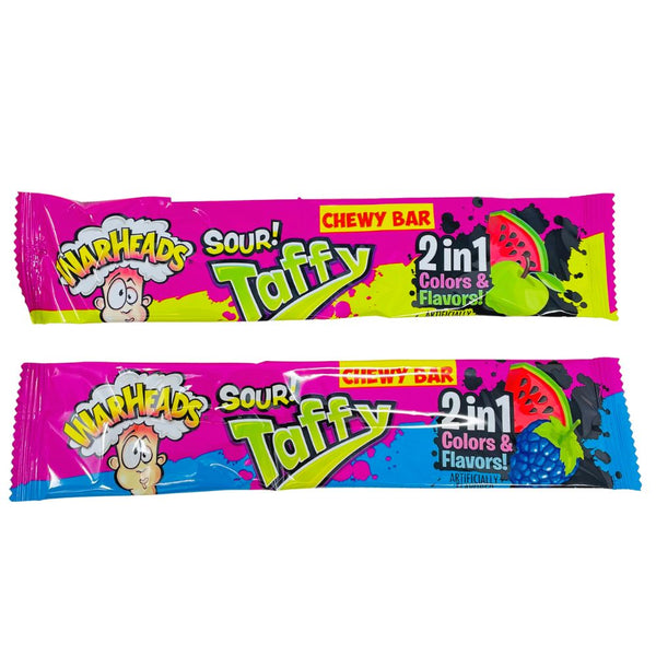Warheads Sour Taffy Bar 2in1 1.49oz - 24 Pack