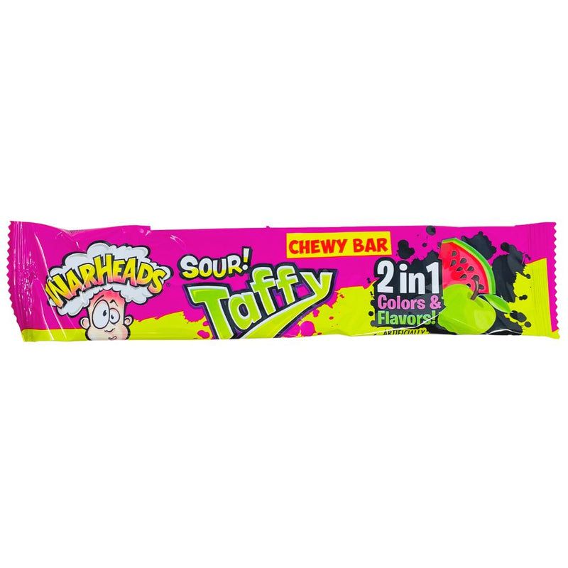 Warheads Sour Taffy Bar 2in1 1.49oz - 24 Pack