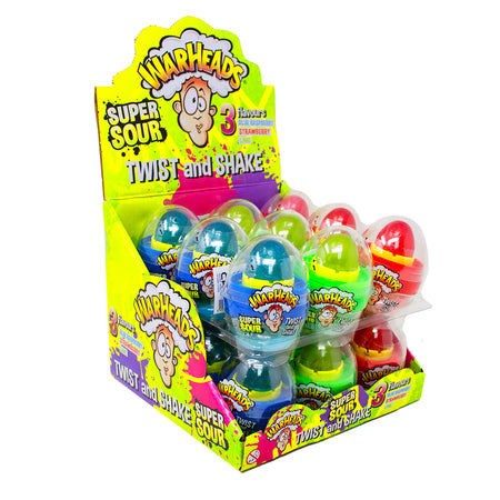 Warheads Candy - Super Sour Twist & Shake Egg (UK) 18g - 18 Pack - Sour Candy - British Candy