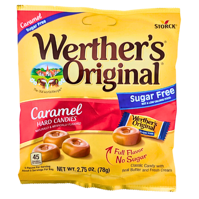 Werther's Original Caramel Hard Candies No Sugar Added 78g - 12 Pack