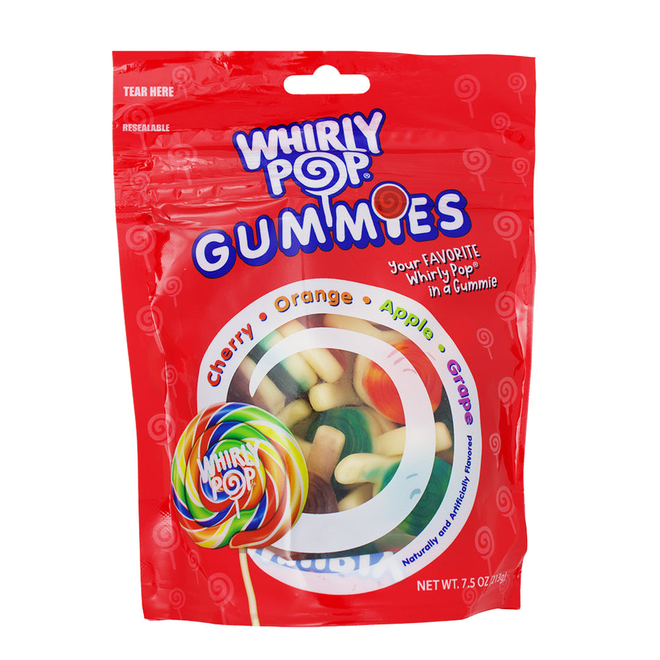 Adams & Brooks Whirly Pop Gummies 7.5oz - 12 Pack - Gummy Candy - Candy Store - Wholesale Candy - Whirly Pop - Gummies