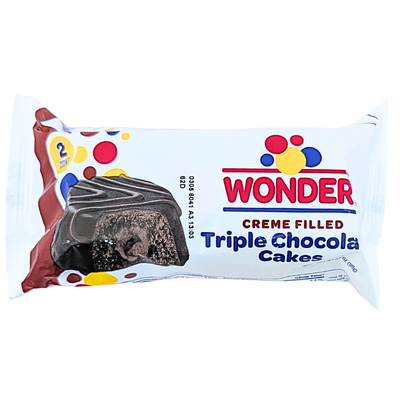 Wonder Creme Filled Triple Chocolate Cakes 3.5oz - 6 Pack