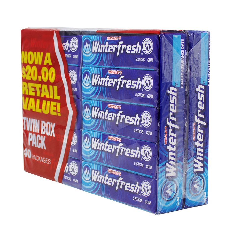 Wrigley's Winterfresh 5 Stick 40ct - 1 Pack - Gum - Candy Store - Wrigley's Gum - Chewing Gum