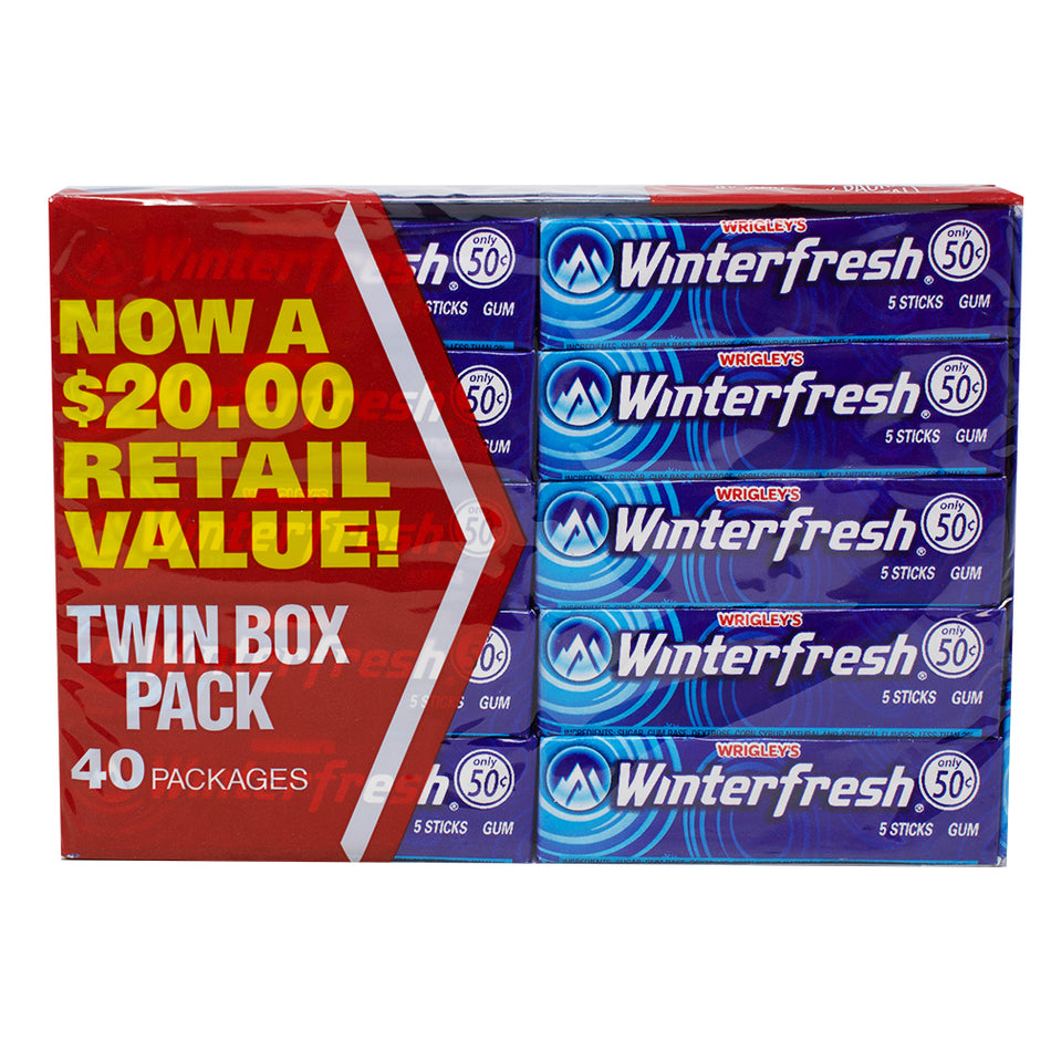 Wrigley's Winterfresh 5 Stick 40ct - 1 Pack Nutrition Facts Ingredients - Gum - Candy Store - Wrigley's Gum - Chewing Gum
