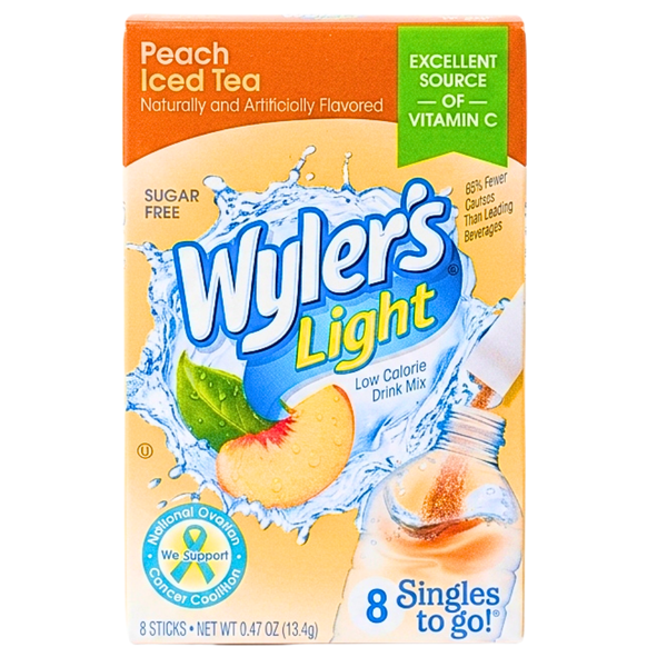 Wyler's Light Singles To Go Drink Mix Peach Iced Tea - 12 Pack