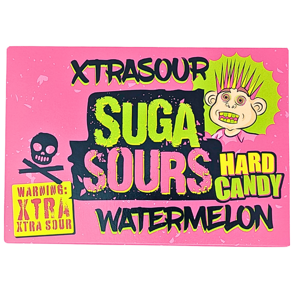 Xtrasour Suga Sours Watermelon Hard Candy Theatre Box 100g - 12 Pack