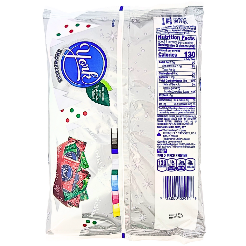 York Snowflakes Dark Chocolate Peppermint Patties 9.6oz - 1 Bag