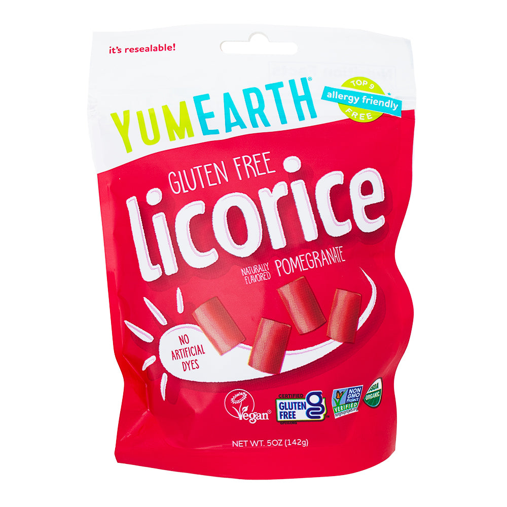 YumEarth Organic Pomegranate Licorice 5oz - 6 Pack | iWholesaleCandy.ca