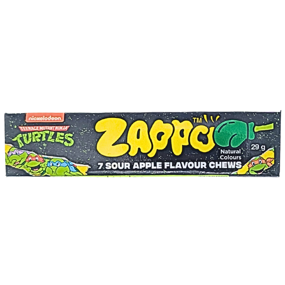 Zappo Ninja Turtles Sour Apple Chews 29g (Aus) - 30 Pack