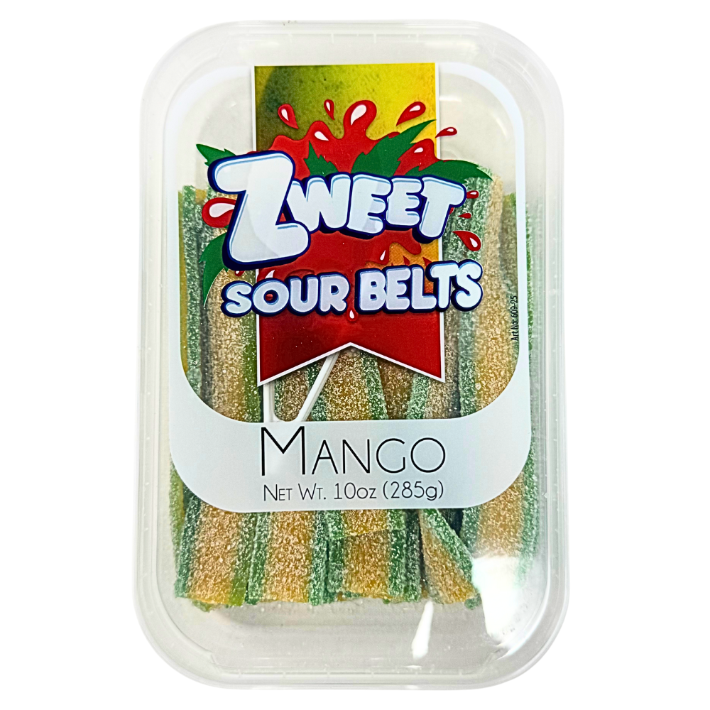 Zweet Sour Belts Mango 10oz - 6 Pack