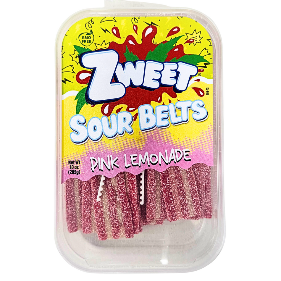 Zweet Sour Belts Pink Lemonade 10oz - 6 Pack