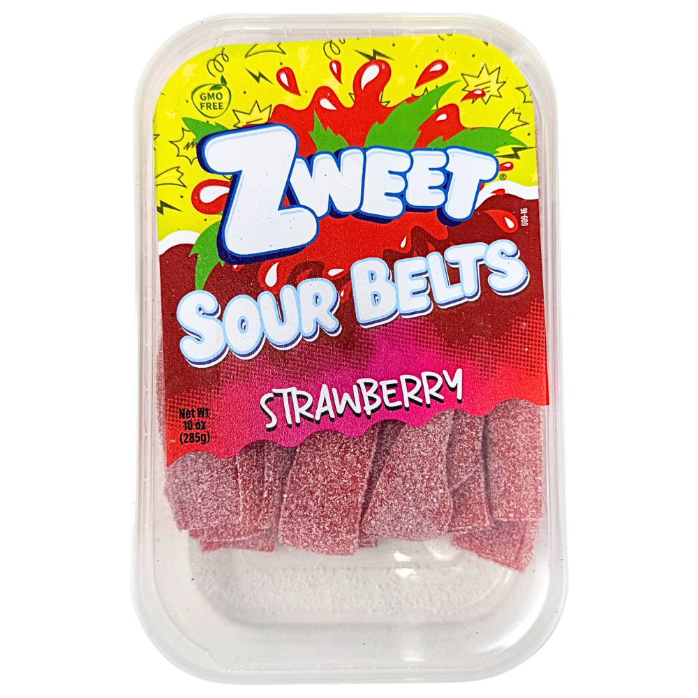 Zweet Sour Belts Strawberry 10oz - 6 Pack