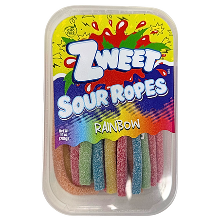 Zweet Sour Ropes Rainbow 10oz - 6 Pack