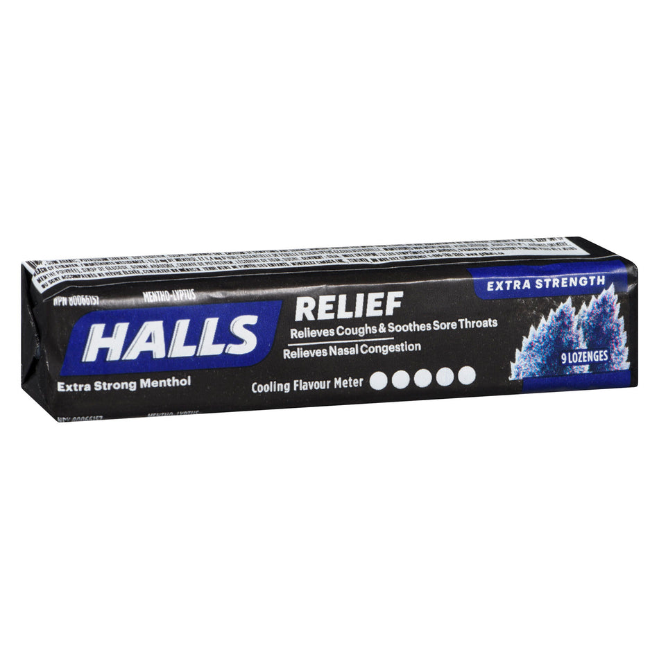 Halls Extra Strong Menthol Drops Singles 9pc - 20 Pack
