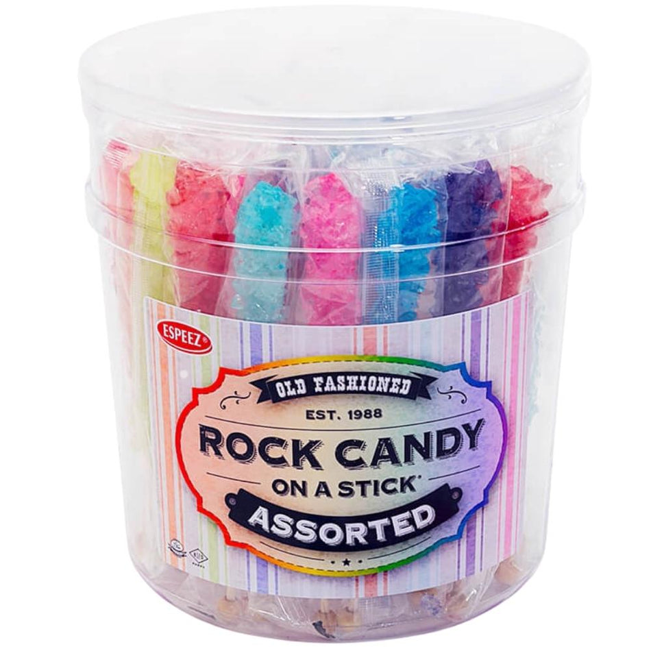 Rock Candy Sticks Assorted Tub - 36 CT