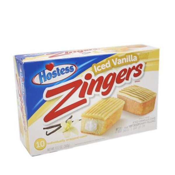 Hostess Iced Vanilla Zingers Individual -10 Pack