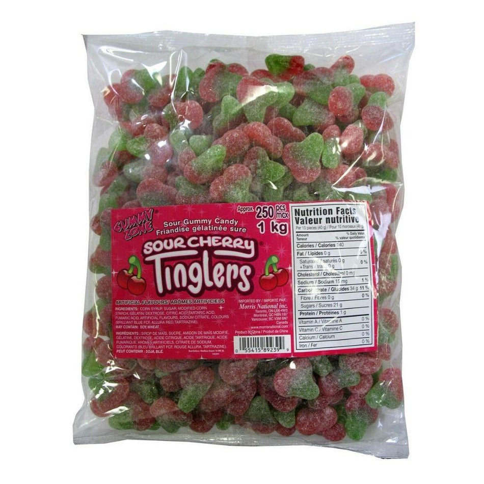 Gummy Zone Sour Cherry Tinlglers Candy-1 kg Gummies
