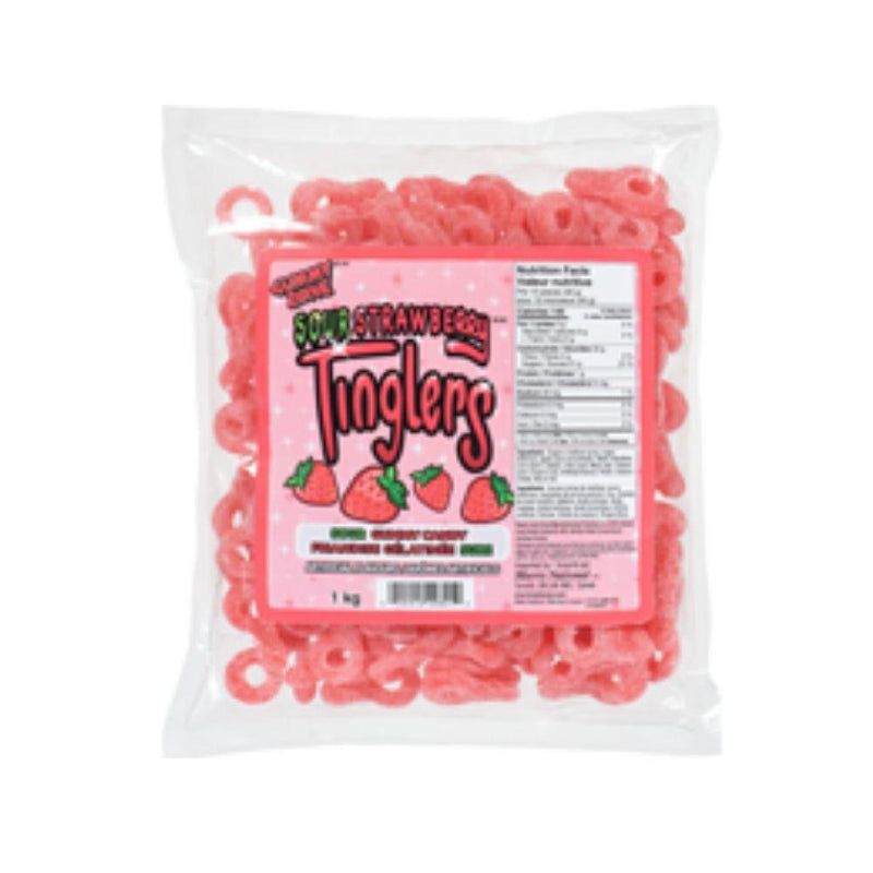 Gummy Zone Sour Strawberry Tinglers-1 kg Sour Keys