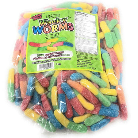 Gummy Zone Sour Wacky Worms Candy-1 kg