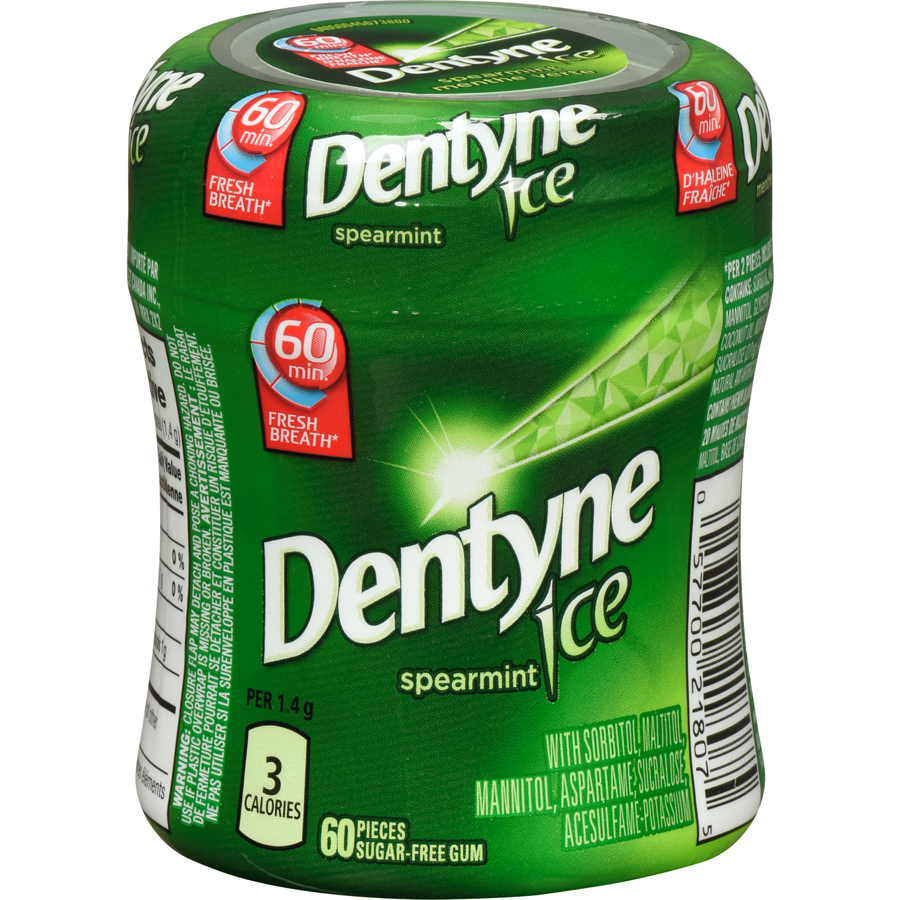 Dentyne Ice Spearmint 60 Piece Gum Bottle