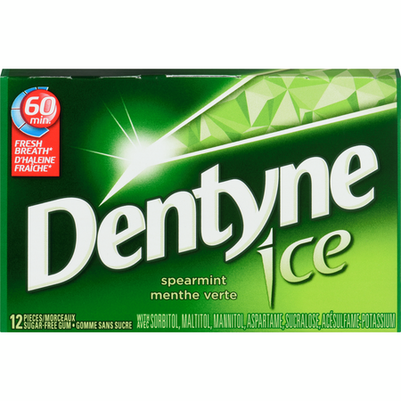 Dentyne Ice Spearmint 12 Piece Gum Singles