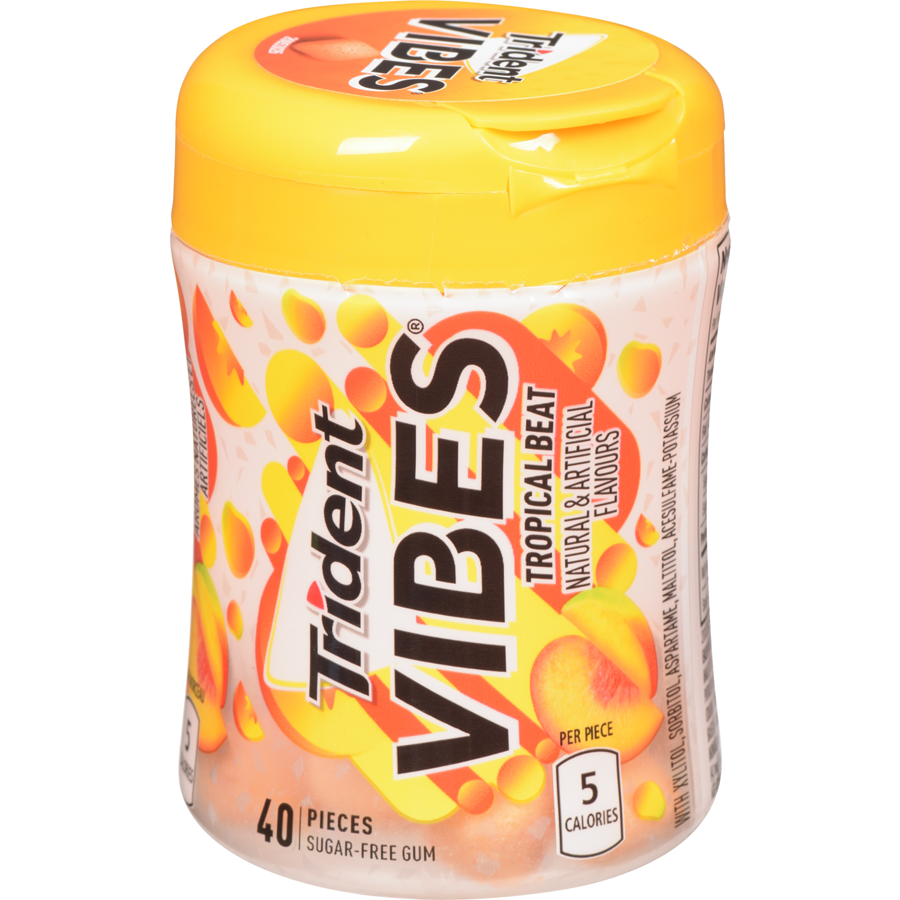 Trident Vibes Tropical Beat 40 Piece Gum Bottle