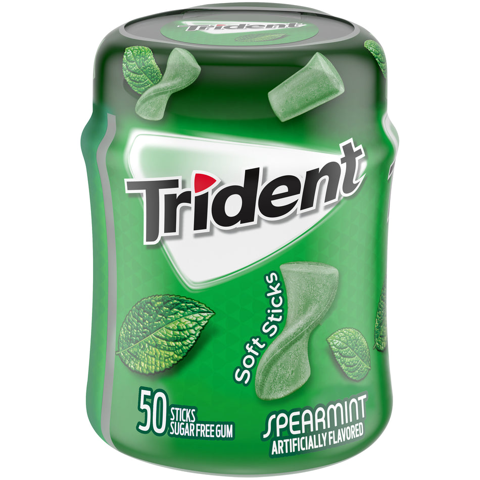 Trident Unwrapped Spearmint 50 Piece Gum Bottle