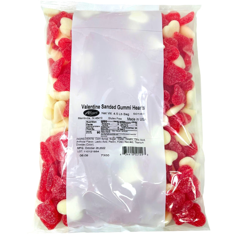 Albanese Valentine's Sanded Gummy Hearts 5lbs - 1 Bag