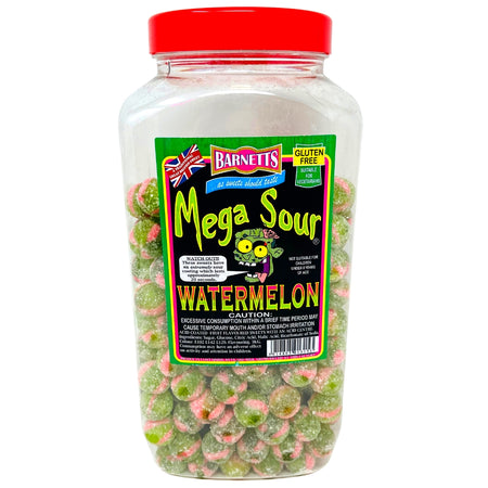 Barnetts Mega Sour Watermelon 3kg - 1 Tub