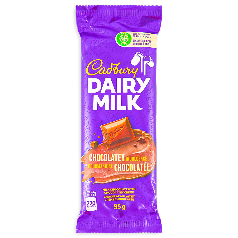 Cadbury Dairy Milk Chocolatey Indulgence Bars 95g - 12 Pack
