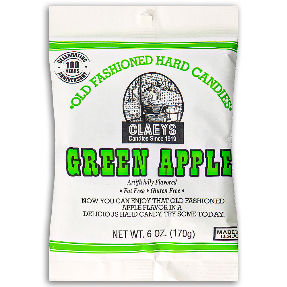 Claeys Green Apple Old Fashioned Hard Candies 6oz - 24 Pack