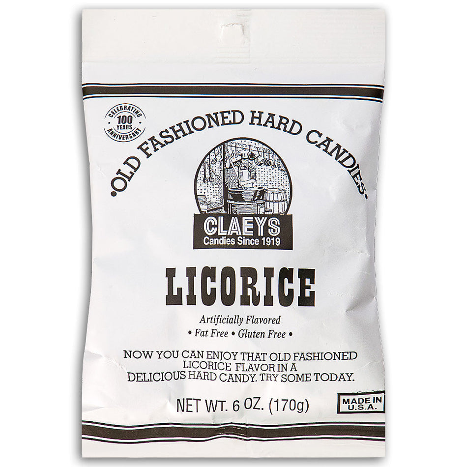 Claeys Licorice Old Fashioned Hard Candies 6oz - 24 Pack