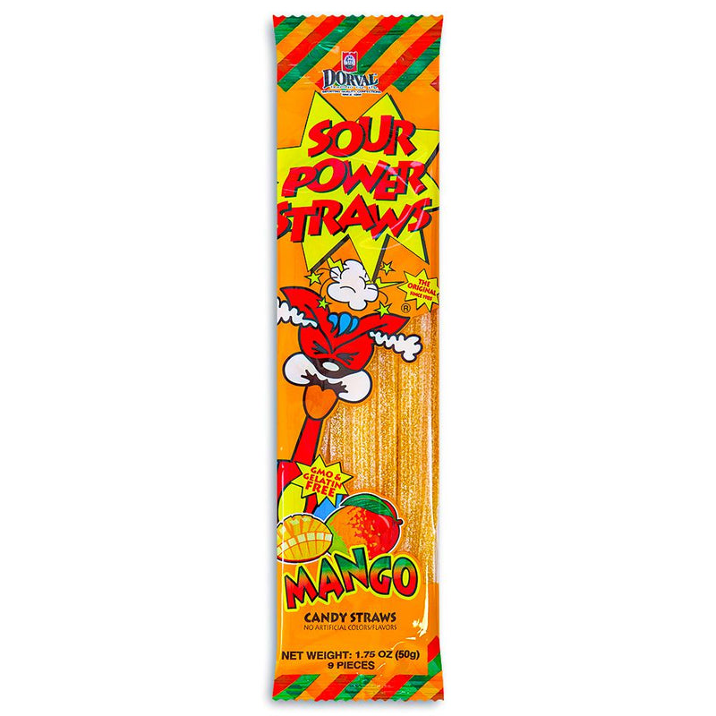 Sour Power Straws Mango 1.75oz - 24 Pack